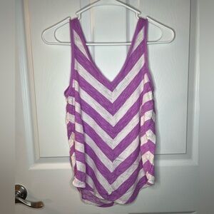 Maurice’s Purple and White Chevron Tank Top